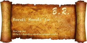 Bendi Renáta névjegykártya